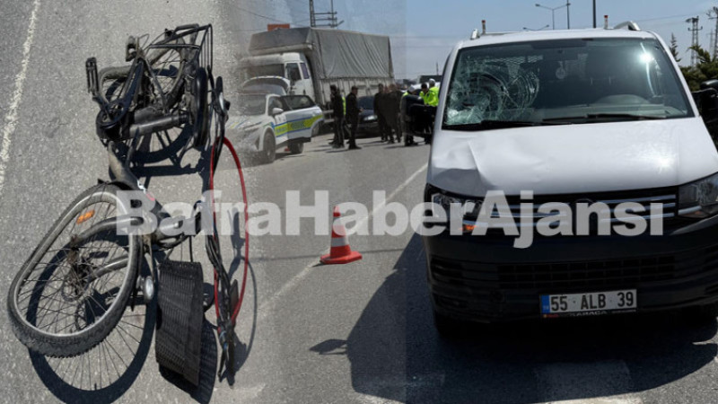 Bafra'da kamyonetle çarpışan bisikletli ağır yaralandı