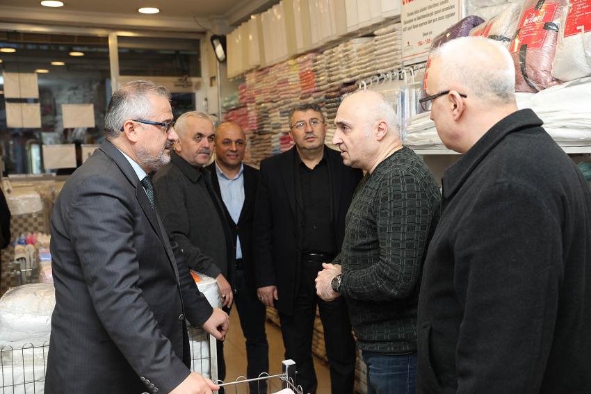 Bafra Belediye Başkanı Hamit Kılıç, esnaflarla görüştü 