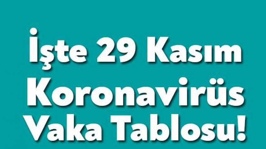 29 Kasım Türkiye'nin güncel koronavirüs verileri 