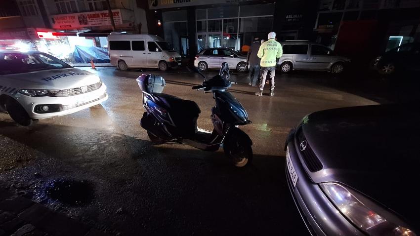 Bafra'da motosiklet devrildi sürücü hastanelik oldu